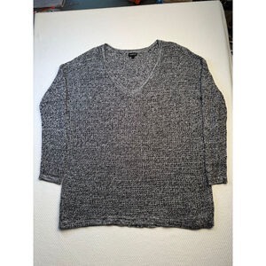 Women's Torrid Grey White Marled V-Neck Sweater Size 0